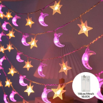 Mėnulio ir žvaigždžių LED girlianda, 1,5 m / 4,92 pėdos