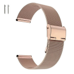 BestAccessories, milaninė apyrankė laikrodžiui, 20 mm pločio, rožinio aukso spalvos