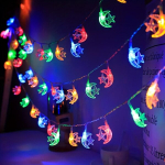 LED girlianda su žvaigždėmis ir mėnuliu, &Scaron;iltai balta