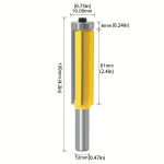 JGZUI 12mm Karbido Medienos Freza Graviravimui Ir Apdailai, 12*19*61mm