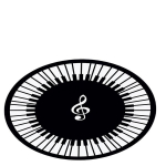 Apskritas pianino klaviatūrų kilimas, 39,37 * 39,37 colio / 100 * 100 cm