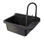 Kriauklė ūkinė kriauklė Granitan Negra juoda virtuvės mai&scaron;ytuvas rinkinys