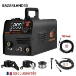 BAZARLAND30. Pusautomatinis suvirinimo aparatas, HVM200, 3 in 1, MIG, MMA, LIFT TIG, Suvirinimo įranga be dujų, IGBT inverteris