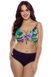 Bikini liemenėlė moterims, Vivisence, maudymosi kostiumėlis, bikinio vir&scaron;us, mink&scaron;tos liemenėlės kau&scaron;eliai, vertikalus banginio kaulas, užsegamas nugaroje, tropinis, 75D, 75D