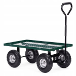 Sodo transportavimo vežimėlis didelis su atlenkiamais bortais dideliais ratais priekaba karutis