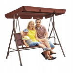 Vevor Sodo sūpynės 3-vietės rudos spalvos 20,1 kg 1740x1095x1520 mm