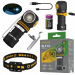 Armytek Elf C1 White daugiafunkcinis įkraunamas galingas žibintuvėlis 1000 lm Usb galvos žibintas
