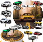 Valgomasis torto papuo&scaron;imas, vaflinis torto papuo&scaron;imas 20cm + popieriniai torto vir&scaron;ūnės papuo&scaron;imai - Mercedes 15cm 18cm