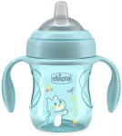 Gertuvė su nuimamomis rankenomis Chicco Transition Cup, mėlyna, 4 mėn+, 200 ml