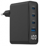 Lādētājs Gembird Universal USB charger 4-port LCD 100W GaN