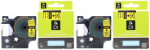 Dymo D1 45018 originali juosta 12mm juoda/geltona x2
