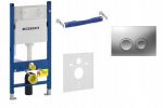 Geberit Up100 Duofix Basic Wc H112 Delta potinkinis rėmas + Delta21 chromo mygtukas