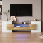 Tv staliukas, led ap&scaron;vietimas, modernus dizainas, stiklinis pavir&scaron;ius