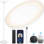 Outon I&scaron;manus Led grindų &scaron;viestuvas 30 W 3000 Lm, Wifi reguliuojamas grindų &scaron;viestuvas, suderinamas su Alexa ir Google Assistant, valdymas programėle, nuotolinis valdymas, auk&scaron;tas &scaron;viestuvas svetainei, miegamajam, biurui