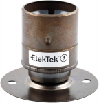 Elektek Es E27 edison sriegio fiksuoto pagrindo lempos laikiklis su lygiu apvalkalu, idealus pavir&scaron;iniam montavimui, vintažinės kaitrinės lempos, antikvarinis žalvaris