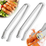 Hysenm 2 vnt. Bbq de&scaron;relių apverčiamų žnyplių rinkinys, nerūdijančio plieno virtuvinės žnyplės, 38 cm ilgio rankena, sustorintos, Bbq žnyplės su ratukais vartymui, de&scaron;rainių žnyplės, universalios Bbq žnyplės