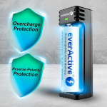 Everactive Lc-100 profesionalus greitas micro Usb įkraunamas ličio jonų baterijų įkroviklis, skirtas 1 x Lc-100 akumuliatorių paketui - juodas