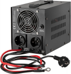 Avarinis maitinimo &scaron;altinis Kemot Prosinus-500 Urz3404b inverteris su grynos sinusinės bangos įkrovimo funkcija 12v 230v 500va/300w, juodas