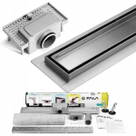 Trapo latakas linijinis 90cm Madeira Slim plieninis žemas sifonas komplektas Fala75366