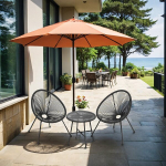 Patio Furniture Set, Balkono baldų rinkinys 3 vnt., 64x65x77 cm, Juoda, Patio m&ouml;&ouml;blikomplekt, r&otilde;dum&ouml;&ouml;bli 3-osaline komplekt, 64x65x77 cm, must