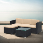 Sodo sofa su stalu, 60 x 173 x 66 cm, Juodai ruda, Aiadiivan lauaga, 60 x 173 x 66 cm, Must pruun