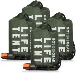 Go Time Gear Life Tent avarinė i&scaron;gyvenimo palapinė - 2 asmenų avarinė palapinė - naudojama kaip i&scaron;gyvenimo palapinė, avarinis prieglobstis, tunelinė palapinė, i&scaron;gyvenimo brezentas - įeina i&scaron;gyvenimo &scaron;vilpukas ir paracord virvė
