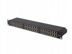 Lanberg Patch panelis 48 portų 1u Kat.6a Ftp juodas ekranuotas rack 19" spintai