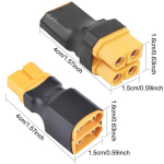 Xiatiaosann 4 dalių Xt60 lygiagretus adapterio ki&scaron;tukas, Xt60 jungtis be kabelio, 1 moteri&scaron;ka į 2 vyri&scaron;kas, adapteris, 1 vyri&scaron;kas į 2 lizdus, adapteris Rc Nihm Lipo akumuliatoriui Esc