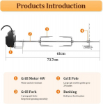 Hzexun universalus tvirtas bbq ie&scaron;mo komplektas griliams, 4 w 220 v ie&scaron;mo grilių komplektas, elektrinis variklis dujiniams griliams, namams, laukui