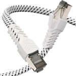 Qiuean lan kabelis 0,5 m, cat 8 tinklo kabelis nailono pynimo plok&scaron;čias didelio greičio ethernet kabelis 40 gbps 2000 mhz s/ftp patch kabelis su nikeliu dengta rj45 jungtimi, skirtas ps5/ne&scaron;iojamam kompiuteriui/mar&scaron;rutizatoriui/žaidimams/modemui