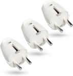 Greate 3 x schuko ki&scaron;tukas baltas su apsauga nuo įtempimo - pvc apsauginis kontaktinis ki&scaron;tukas 230 v, 2 polių, 16 a ir 3,7 kw - ip20 schuko ki&scaron;tukas, skirtas naudoti patalpose - kabelio ki&scaron;tukas 230 v, maitinimo ki&scaron;tukas, apsauginis kontaktinis ki&scaron;tukas
