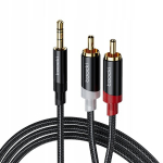 Toocki 3.5mm į 2 rca audio aux kabelis 5m juodas moy