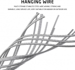 3 nerūdijančio plieno reguliuojamų virvelių pakuotė, veidrodžių ap&scaron;vietimo paveikslų kabinimo virvės, tvirtos plieninės vielos virvės su kabliukais, paveikslų rėmams, nuotraukoms, gėlių vazonams, apkrova iki 20 kg