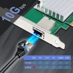 Glotrends St7443 10 gb rj45 ethernet tinklo plok&scaron;tė su marvell aqc113 valdikliu, pcie 4.0 x1/3.0 x4 sąsaja, palaiko mac os/windows/linux/esx