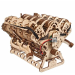 3D Dėlionė Mechanika - Ugears - V8 Variklis - Medis - 776 dalių - Masto 1:6