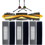 Roboto dulkių siurblio atsarginių dalių ir priedų rinkinys, filtro &scaron;epetėlio priedų rinkinys, skirtas &bdquo;Ecovacs&ldquo;, &bdquo;DEEBOT OZMO 920 950 T8 AIVI Max T9 T5 N5 N7 N8+ N8 Pro DX55 DX93 DJ65&ldquo; (1 pagrindinis &scaron;epetys, 2 &scaron;oniniai &scaron;epečiai, 3 filtrai)