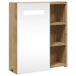 Veidrodinė vonios kambario spintelė su LED, ąžuolo, 45x13x52cm CFE4519069