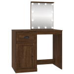 Kosmetinis staliukas，Makiažo stalas su LED, rudas, 90x50x132,5cm, mediena CFE1585216