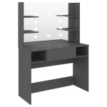Kosmetinis staliukas，Makiažo stalas su LED, pilkas, 100x40x135cm, MDF CFE7585362