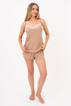 Moteri&scaron;ka pižama i&scaron; gofruoto &scaron;ilko CREME FOLD 6025/051 Giulia, spalva creamy beige