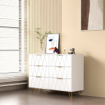Komoda 100*34*73 cm su 6 stalčiais, balta