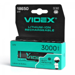 Įkraunama baterija Videx Li-Ion 18650-P, 3000mAh, 3.7V (1 vnt.)