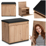 Batų spintelė su sėdyne Mebel Elite VENORNA 60 cm ąžuolas artisan