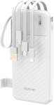 Atsarginis maitinimo &scaron;altinis ("Power Bank") Powerbank Dudao K11 10000mah su integruotais kabeliais, baltas