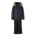Huppa Berniukų žieminis komplektas WINTER, BLACK PATTERN/ BLACK