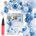 Balionų girliandų rinkinys įvairioms &scaron;ventėms LIVMAN 005 su balionų pripūtimo pompa, 117 dalių