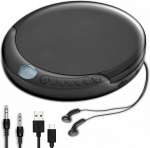 Ne&scaron;iojamas CD grotuvas su anti-skip funkcija, ausinėmis ir USB kabeliu