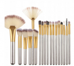 Profesionalių makiažo &scaron;epetėlių rinkinys BeautyPro, 18 vnt.