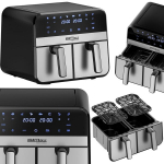 Dviejų skyrių kar&scaron;to oro gruzdintuvė 9l 2500W + LCD KD4180