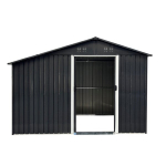 Metalinis sandėliukas su malkine, 9,35 m2, antracitas